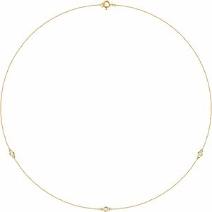 14K Yellow 1/5 CTW Natural Diamond 3-Station 18" Necklace