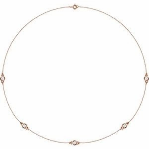 14K Yellow 1/5 CTW Natural Diamond 3-Station 18" Necklace