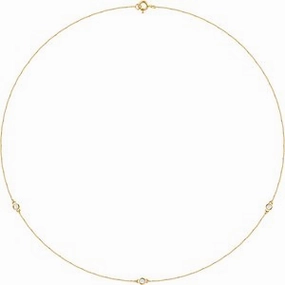 14K Yellow 1/5 CTW Natural Diamond 3-Station 18" Necklace