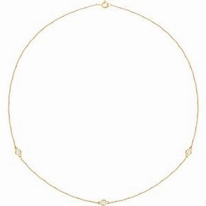 14K Yellow 1/5 CTW Natural Diamond 3-Station 18" Necklace