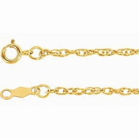 14K Yellow 1.5 mm Rope 18" Chain