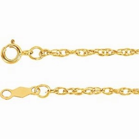 14K Yellow 1.5 mm Rope 24" Chain