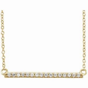 14K Yellow 1/6 CTW Natural Diamond Bar 16-18" Necklace