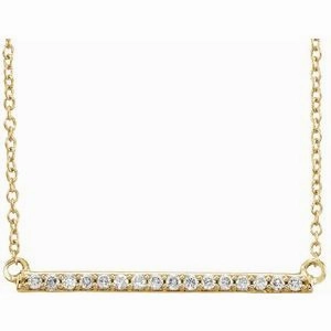 14K Yellow 1/6 CTW Natural Diamond Bar 16-18" Necklace