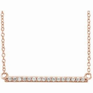 14K Yellow 1/6 CTW Natural Diamond Bar 16-18" Necklace