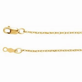 14K Yellow 1 mm Rope 20" Chain