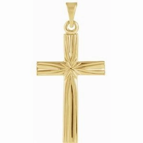 14K Yellow 22x14 mm Cross Pendant