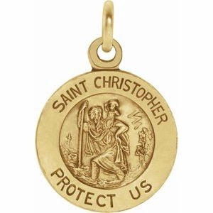 14K Yellow 25 mm St. Christopher Medal