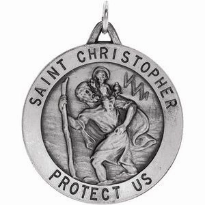 14K Yellow 25 mm St. Christopher Medal