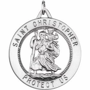 14K Yellow 25 mm St. Christopher Medal