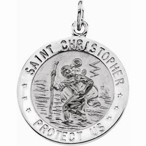 14K Yellow 25 mm St. Christopher Medal