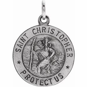 14K Yellow 25 mm St. Christopher Medal