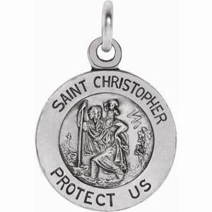 14K Yellow 25 mm St. Christopher Medal