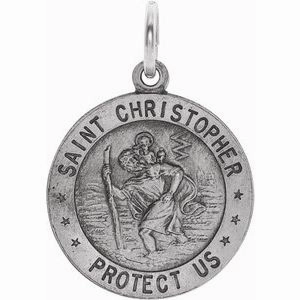 14K Yellow 25 mm St. Christopher Medal