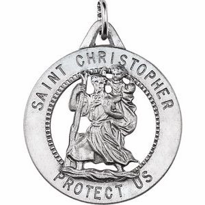 14K Yellow 25 mm St. Christopher Medal