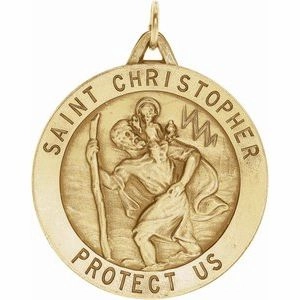 14K Yellow 25 mm St. Christopher Medal