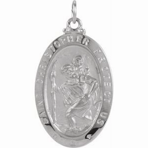 14K Yellow 25x18 mm Oval St. Christopher Medal
