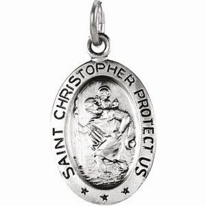 14K Yellow 25x18 mm Oval St. Christopher Medal