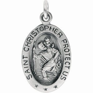 14K Yellow 25x18 mm Oval St. Christopher Medal