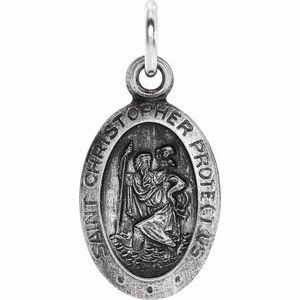 14K Yellow 25x18 mm Oval St. Christopher Medal