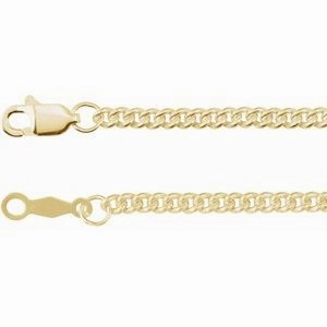 14K Yellow 2.25 mm Curb 16" Chain
