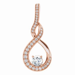 14K Yellow 3/8 CTW Natural Diamond Pendant