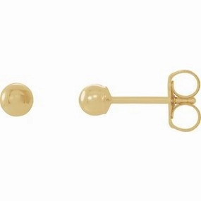 14K Yellow 3 mm Ball Earrings
