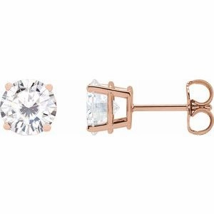 14K Yellow 4 mm Stuller Lab-Grown Moissanite Stud Earrings