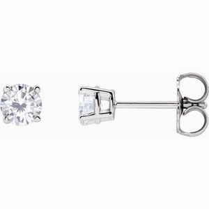 14K Yellow 4 mm Stuller Lab-Grown Moissanite Stud Earrings