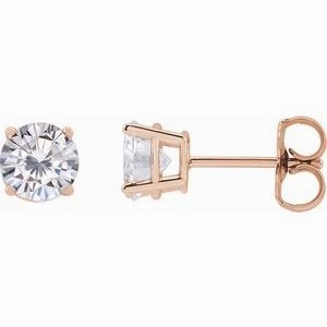 14K Yellow 4 mm Stuller Lab-Grown Moissanite Stud Earrings