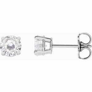 14K Yellow 4 mm Stuller Lab-Grown Moissanite Stud Earrings