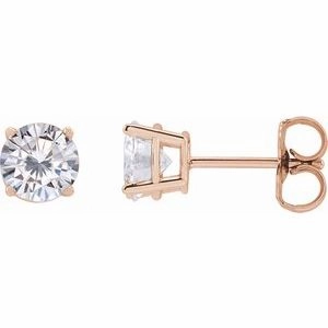 14K Yellow 4 mm Stuller Lab-Grown Moissanite Stud Earrings