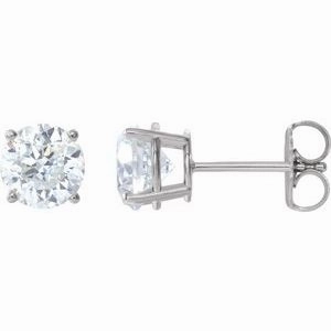 14K Yellow 4 mm Stuller Lab-Grown Moissanite Stud Earrings
