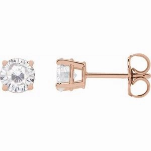 14K Yellow 4 mm Stuller Lab-Grown Moissanite Stud Earrings