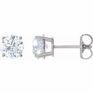 14K Yellow 4 mm Stuller Lab-Grown Moissanite Stud Earrings