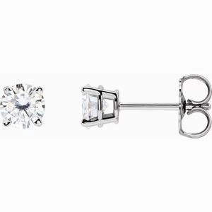 14K Yellow 4 mm Stuller Lab-Grown Moissanite Stud Earrings