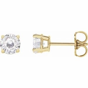 14K Yellow 4 mm Stuller Lab-Grown Moissanite Stud Earrings