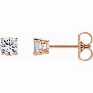 14K Yellow 4 mm Stuller Lab-Grown Moissanite Stud Earrings