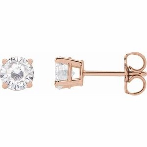 14K Yellow 4 mm Stuller Lab-Grown Moissanite Stud Earrings