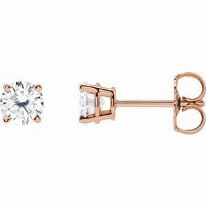 14K Yellow 4 mm Stuller Lab-Grown Moissanite Stud Earrings
