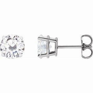 14K Yellow 4 mm Stuller Lab-Grown Moissanite Stud Earrings