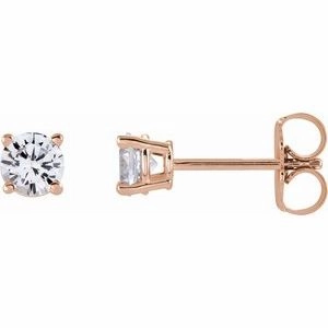 14K Yellow 4 mm Stuller Lab-Grown Moissanite Stud Earrings