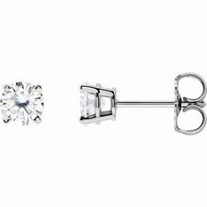 14K Yellow 4 mm Stuller Lab-Grown Moissanite Stud Earrings