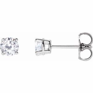 14K Yellow 4 mm Stuller Lab-Grown Moissanite Stud Earrings