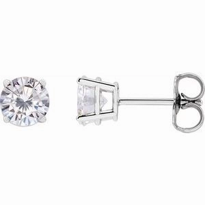 14K Yellow 4 mm Stuller Lab-Grown Moissanite Stud Earrings