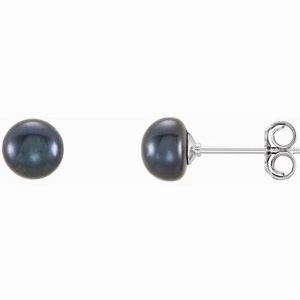 14K Yellow 7-8 mm Cultured Pink Freshwater Pearl Earrings