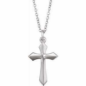 14K Yellow Cross 18" Necklace