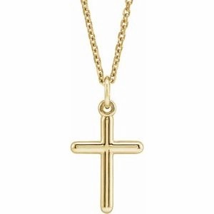 14K Yellow Cross 18" Necklace