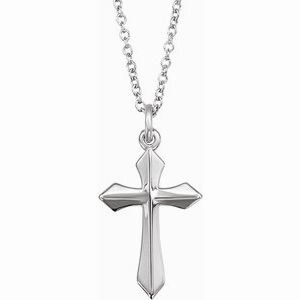 14K Yellow Cross 18" Necklace