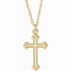 14K Yellow Cross 18" Necklace